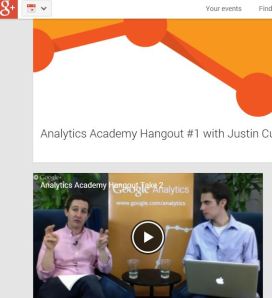 A screen grab from Tuesday's first Google Analytics Academy Hangout.